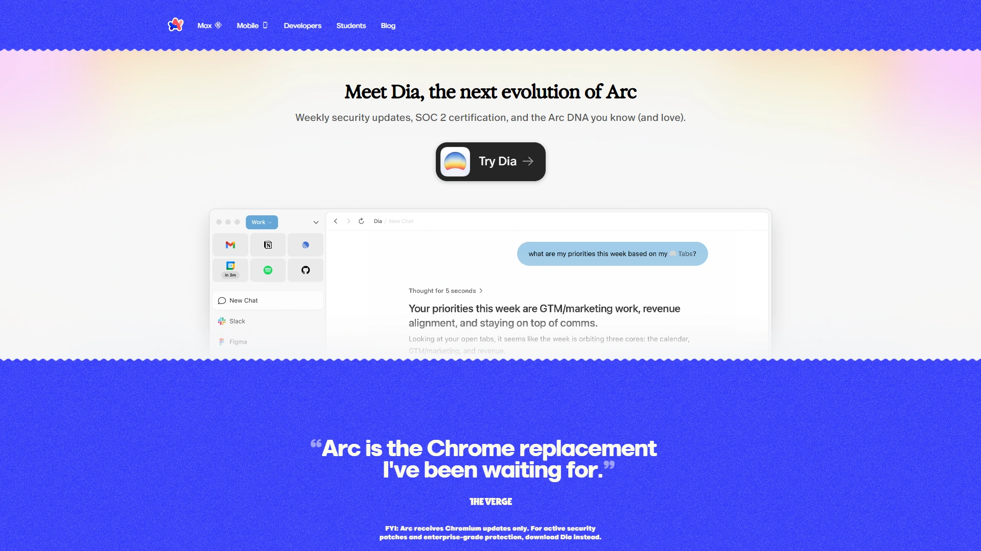 Arc Full Page screenshot