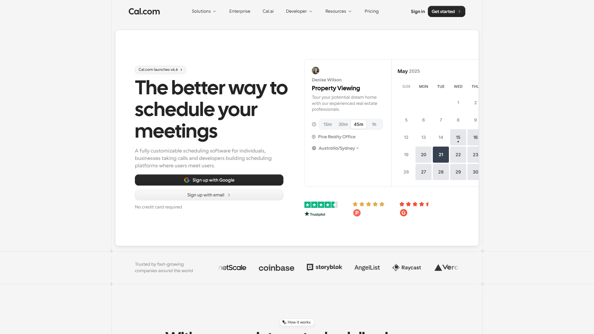 Cal.com Full Page screenshot