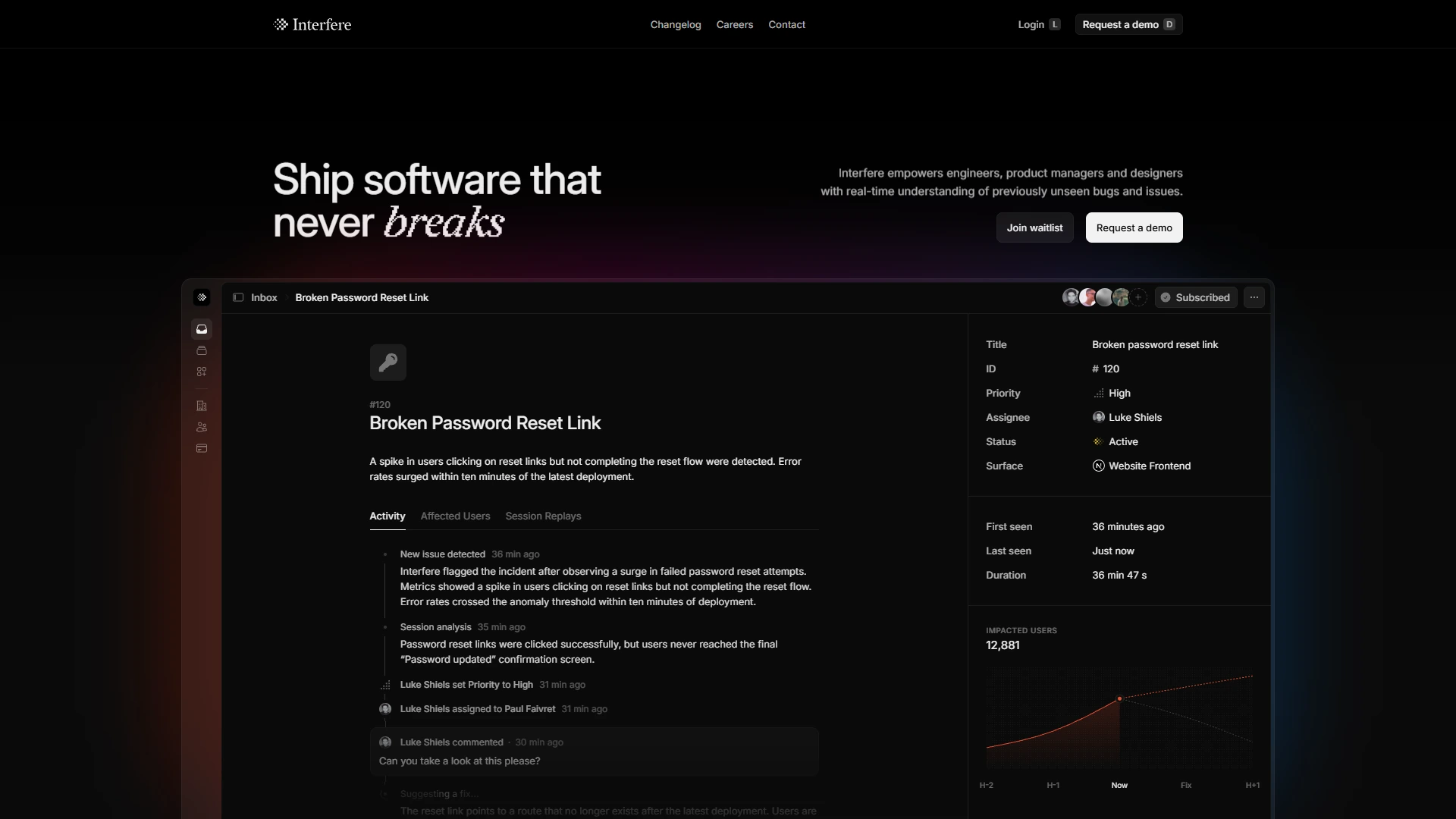 Interfere Full Page screenshot