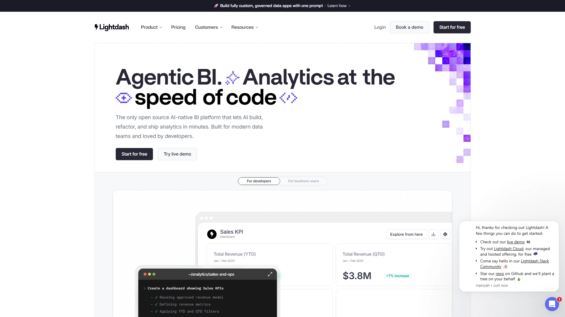 Lightdash Full Page screenshot