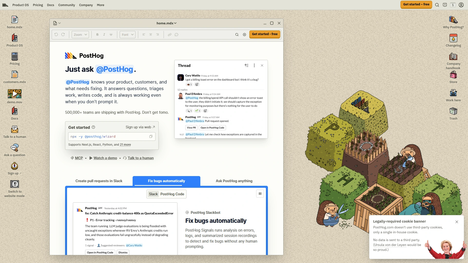 PostHog Full Page screenshot
