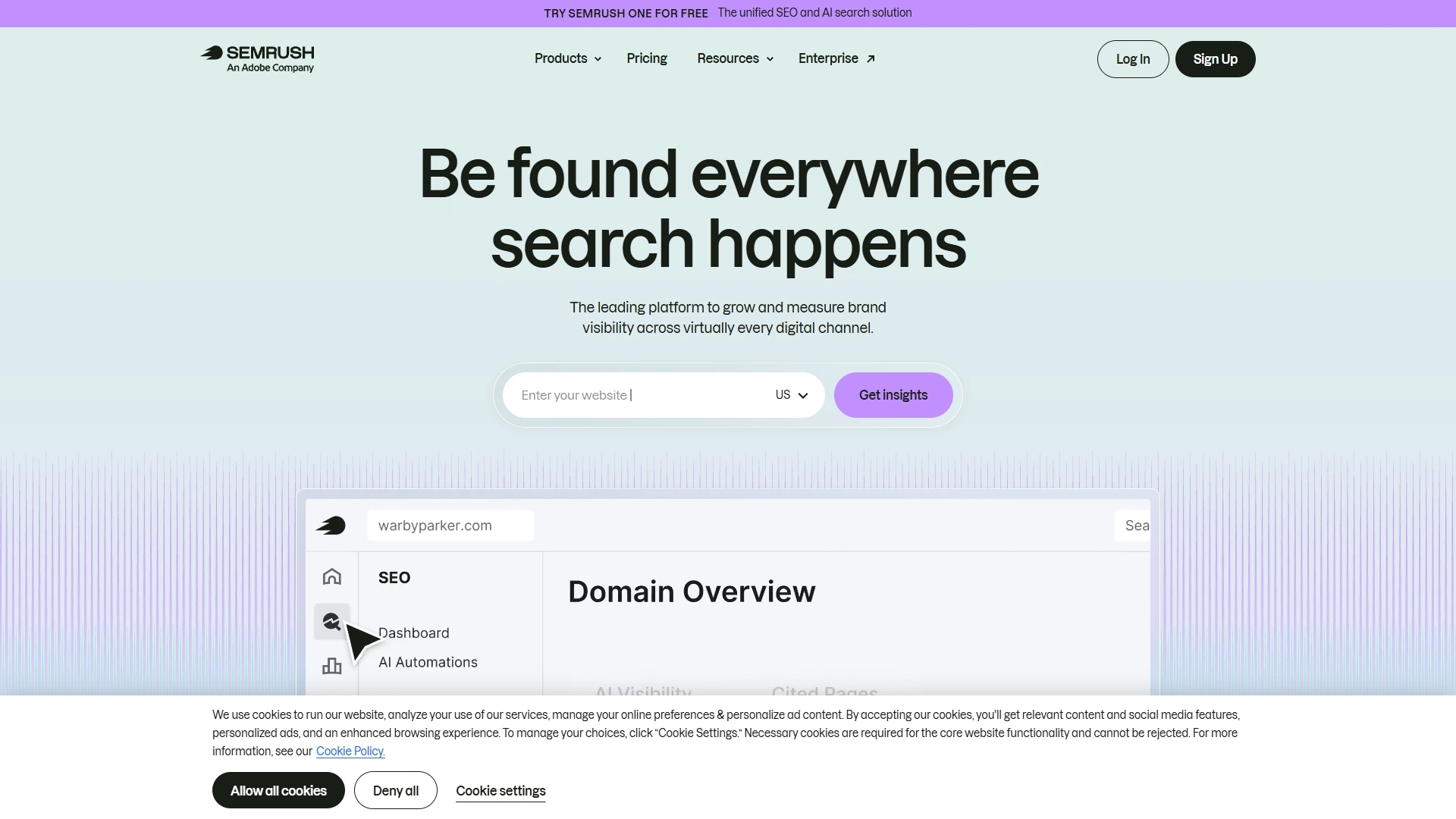 Semrush Full Page screenshot