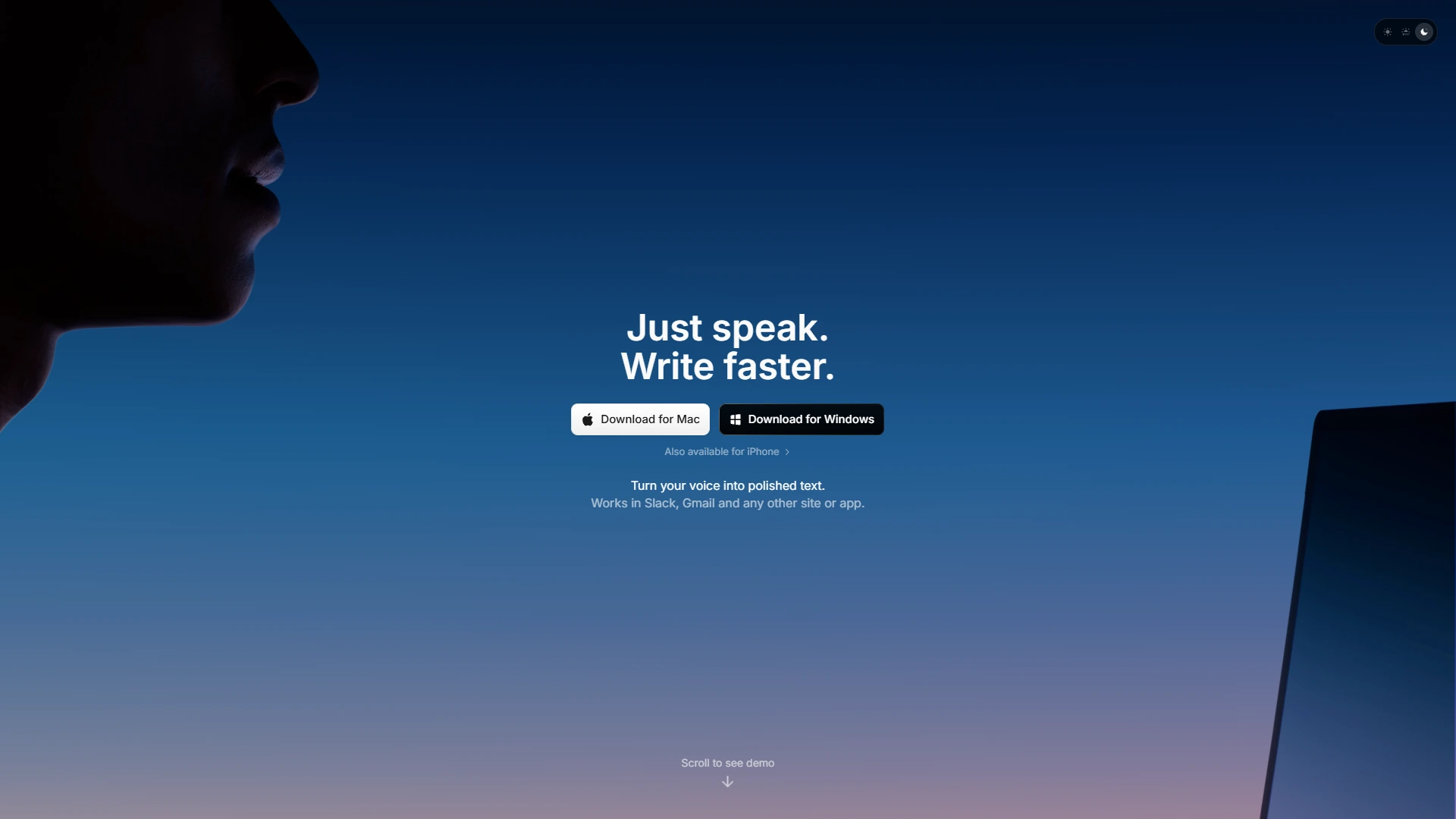 SuperWhisper Full Page screenshot