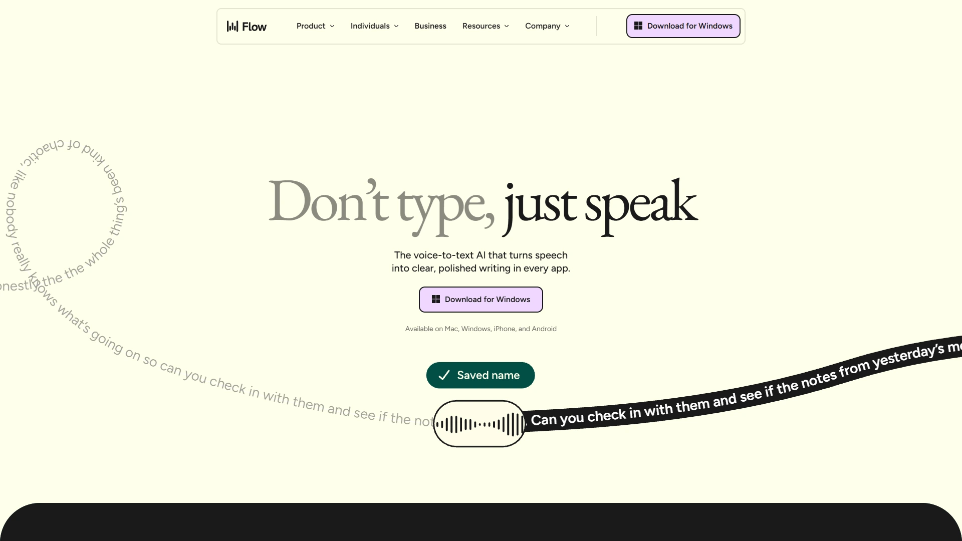 Wispr Flow Full Page screenshot